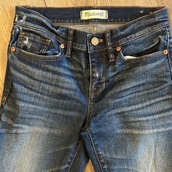 MADEWELL THE SKINNY SKINNY HAND DISTRESSED JEANS SIZE 26 EEEUC - Picture 5 of 7